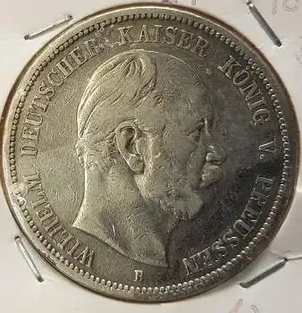 Jäger 097 - 5 Mark PREUSSEN  1875 B Wilhelm I. Kaiserreich Silbermünze