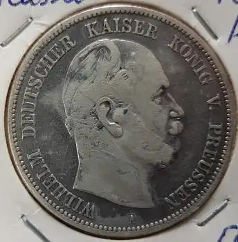 Jäger 097 - 5 Mark PREUSSEN  1876 A Wilhelm I. Kaiserreich Silbermünze