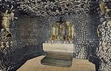 Bad Kudowa Schädelkapelle Makabere AK Totenschädel * ca. 1930