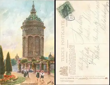 Mannheim Wasserturm Tucks Oilette 637 B Charles F. Flower o 27.8.1908
