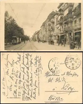 Wiesbaden Rheinstrasse Tram o 02.06.1921