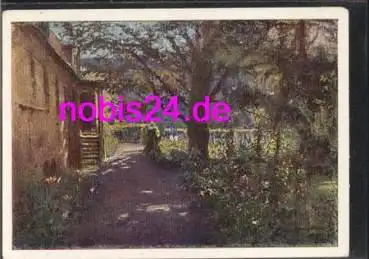 Weimar Goethes Garten Künstlerkarte *ca.1955