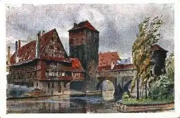 Nürnberg Henkersteg Künstlerkarte Heinrich Kley *ca. 1920