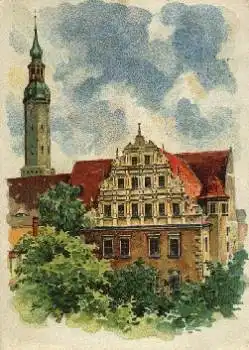 02763 Zittau Museumsgiebel Künstlerkarte Go o 22.6.1949