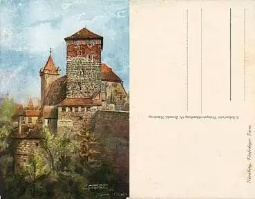 Nürnberg Fünfeckiger Turm Künstlerkarte Sullmann *ca.1906