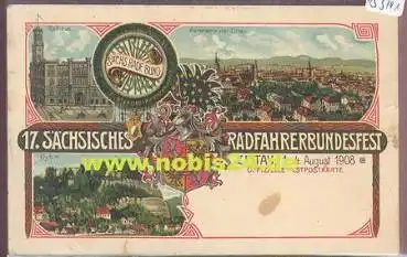 02763 Zittau Litho 17.Radfahrerbundfest *1908