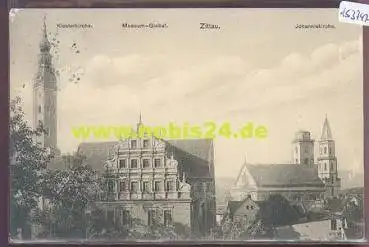 02763 Zittau, Klosterkirche, Museum-Giebel, Johanniskirche o 17.7.1910