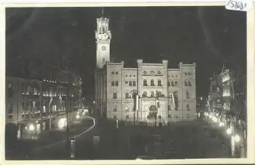 02763 Zittau Rathaus bei Nacht * ca. 1940