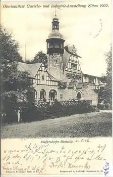 02763 Zittau Maffersdorfer Bierhalle Gewerbe- und Industrieausstellung o 2.8.1902