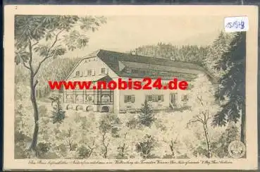 02625 Bautzen, Naturfreundehaus am Valtenberg Künstlerkarte o 22.7.1923