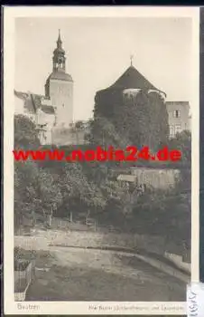 02625 Bautzen Alte Bastei (Schlarraffiaturm) und Lauenturm *ca. 1950