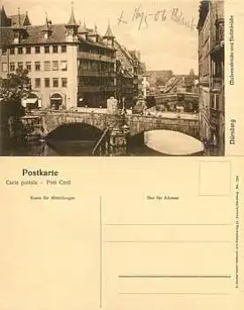 Nürnberg Museumsbrücke und Fleischbrücke  *ca.1920