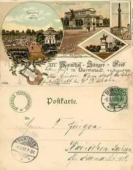 Darmstadt Litho Sängerfest August 1900