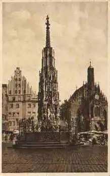 Nürnberg Schöner Brunnen mit Frauenkirche o 28.8.1926