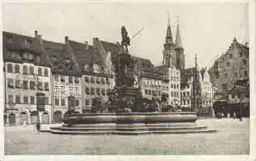 Nürnberg Marktplatz Neptunbrunnen * ca. 1920