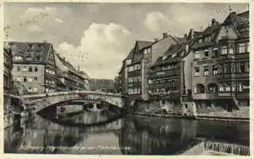 Nürnberg Pegnitzpartie an der Fleischbrücke *ca. 1940