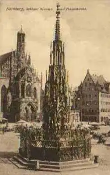Nürnberg Schöner Brunnen Frauenkirche * ca. 1920