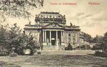 Wiesbaden Theater Friedrich Schillerdenkmal * ca. 1910