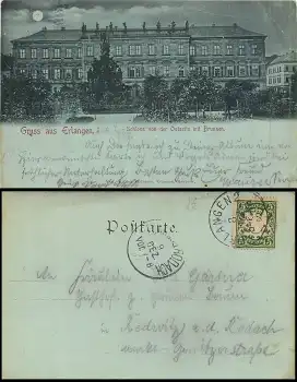 91054 Erlangen Schloss Mondscheinkarte o 9.12.1897