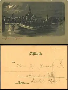 78465 Konstanz Mondscheinkarte Verlag Metz 85081 gebr. ca. 1900