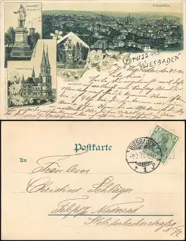Wiesbaden Litho AK o 09.02.1912
