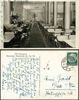 Darmstadt Cafe Hauptpost Rheinstrasse o 12.4.1935