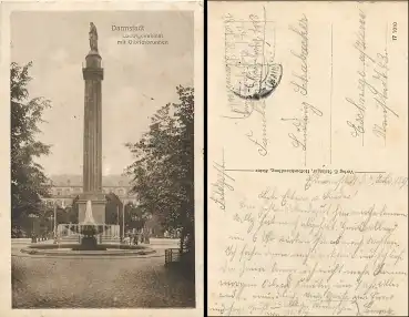 Darmstadt Ludwigdenkmal mit Olbrichbrunnen o 6.7.1917