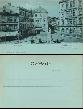 Wiesbaden Kranzplatz Mondscheinkarte *ca.1900