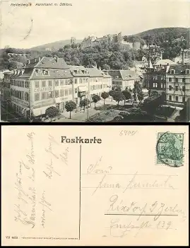 Heidelberg Kornmarkt mit Schloss o 30.08.1911