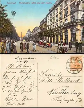 Darmstadt Rheinstrasse Schloss o 7.4.1917