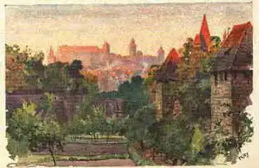 Nürnberg Spittlertorgraben Künstlerkarte Heinrich Kley *ca. 1910