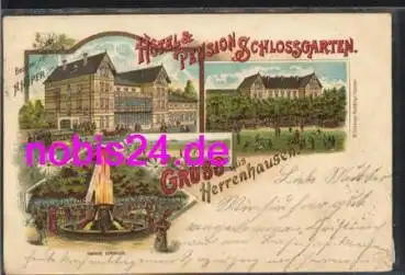 Hannover Herrenhausen Hotel Litho o 10.7.1909