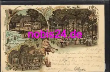 Hannover Gasthof "neuen Hause" Litho o 1897