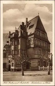 65385 Rüdesheim Hotel Restaurant Ratskeller gebr. ca. 1915
