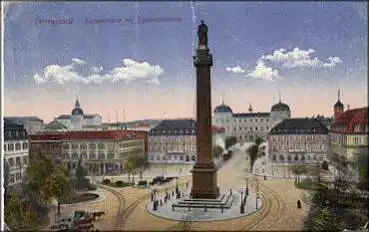 Darmstadt Luisenplatz mit Ludwigssäule o 22.10.1925