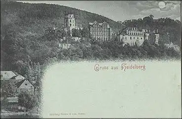 Heidelberg Mondscheinkarte *ca. 1900