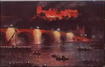 Heidelberg Schlossbeleuchtung o 17.8.1956