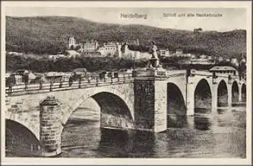 Heidelberg Schloss und alte Neckarbrücke * ca. 1920