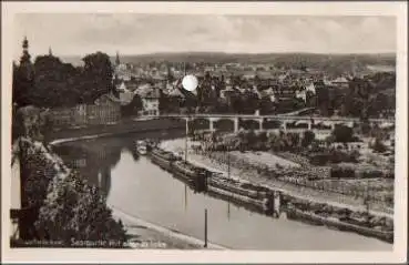 Saarbrücken Saarpartie mit alter Brücke * ca. 1940