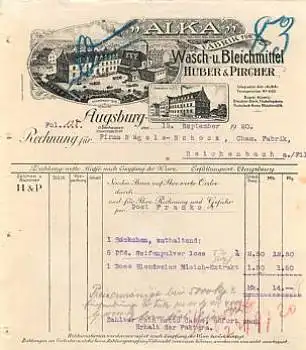 Augsburg ALKA Waschmittelfabrik Huber & Pirchner Briefkopf 15.9.1920