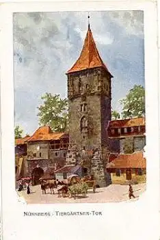 Nürnberg Tiergärtner Tor Künstlerkarte Heinrich Kley * ca. 1910