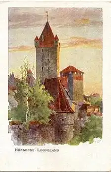 Nürnberg Luginsland Künstlerkarte Heinrich Kley *ca. 1910