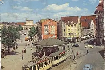 Augsburg Königsplatz Straßenbahn o 30.7.1963