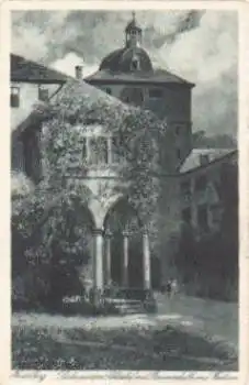 Heidelberg Schlosshof mit Brunnenhalle Wartturm * ca. 1930