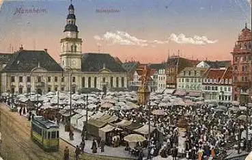Mannheim Marktplatz Lithfassäule o 6.7.1917
