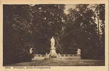 Wiesbaden, Gustav-Freitag-Denkmal, * ca. 1910