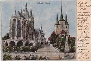 Erfurt Dom Seidenkarte o 5.10.1901