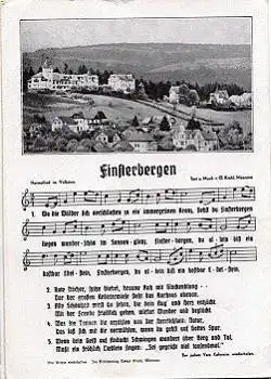 99898 Finsterbergen Liedkarte * ca. 1940
