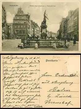 Augsburg Maximilianstrasse Merkurbrunnen o 1913