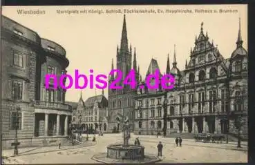 Wiesbaden Marktplatz Töchterschule *ca.1915